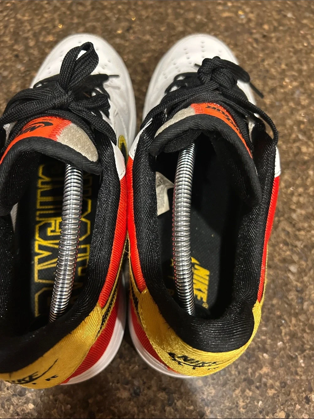 Men Nike Air Force 1 Low — White with Black, Orange & Yellow